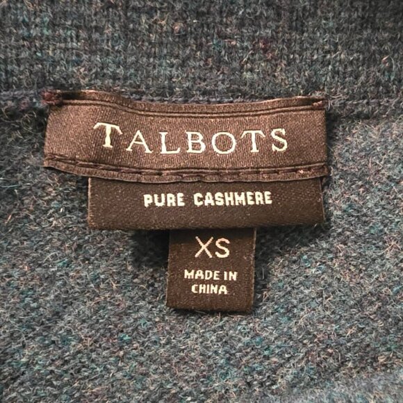Talbots Green Rolled Turtleneck Pure Cashmere Sweater Sz XS - Picture 7 of 8